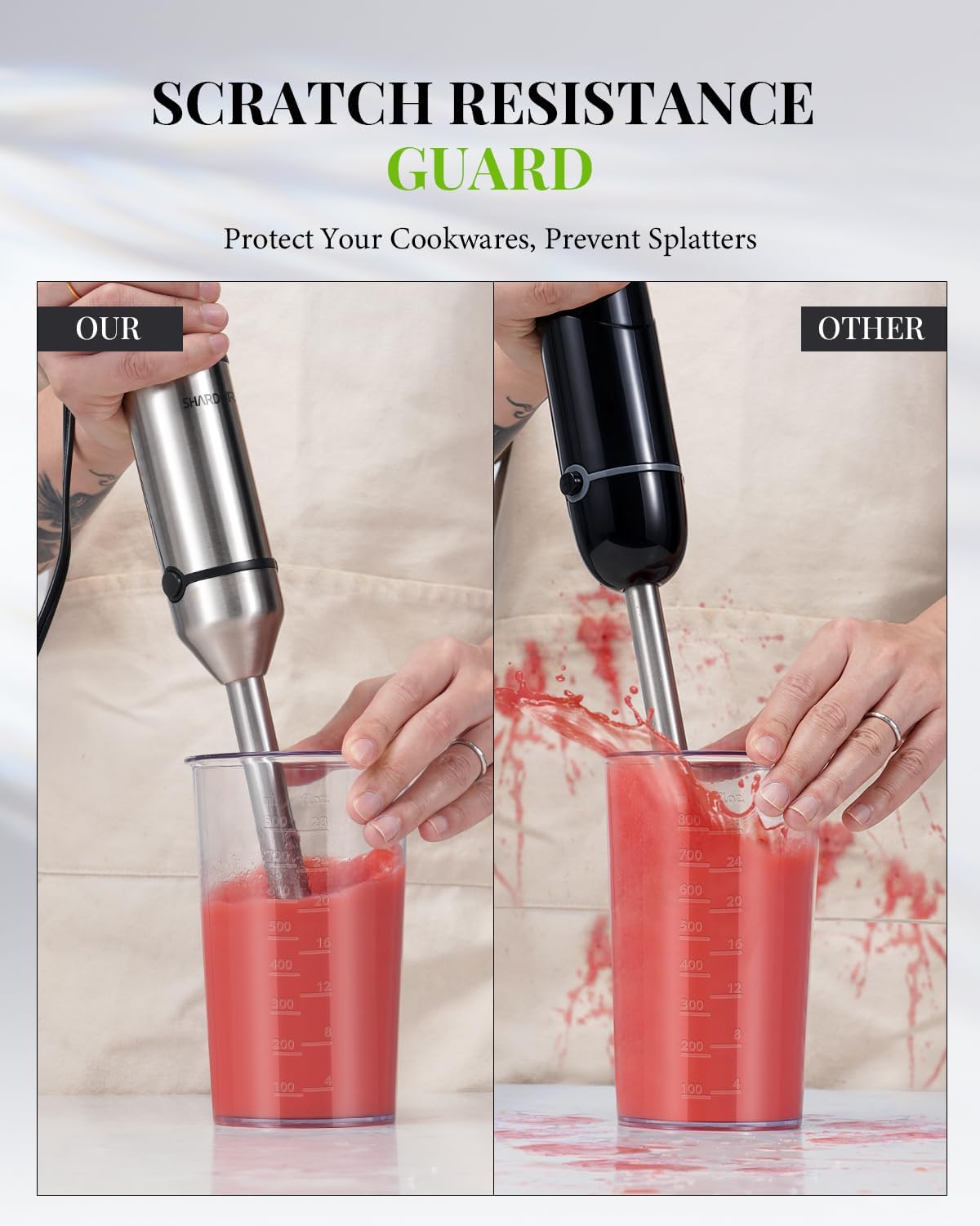 Thumbnail 5 de SHARDOR 6-in-1 Hand Blender (1200W) with 20 Speeds, Turbo & Chopper