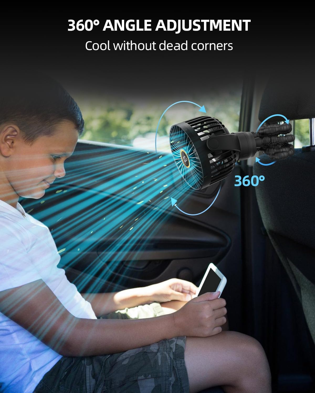 Thumbnail 5 de TUNISE Pram Fan Clip-On: Rechargeable 360° Baby Clip Fan (35dB)