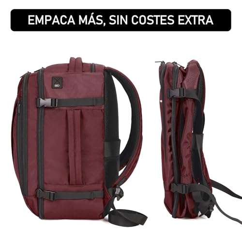 Thumbnail 6 de ECOHUB Mochila de cabina para avión Ryanair (40x20x25) con 13 compartimentos y 20L, roja, reciclada