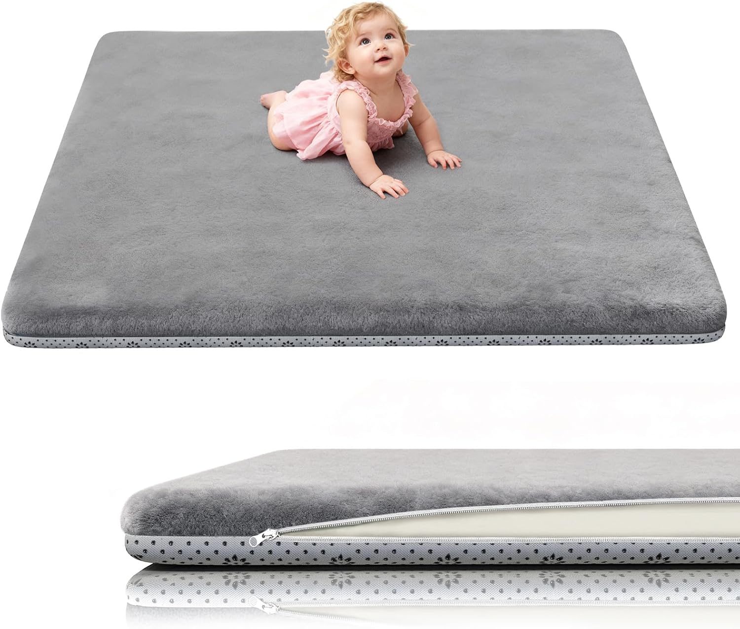 Detalle de Yozoia PPD 50 x 50-Inch Baby Play Mat, 1.2-Inch Foam, Non-Slip Bottom