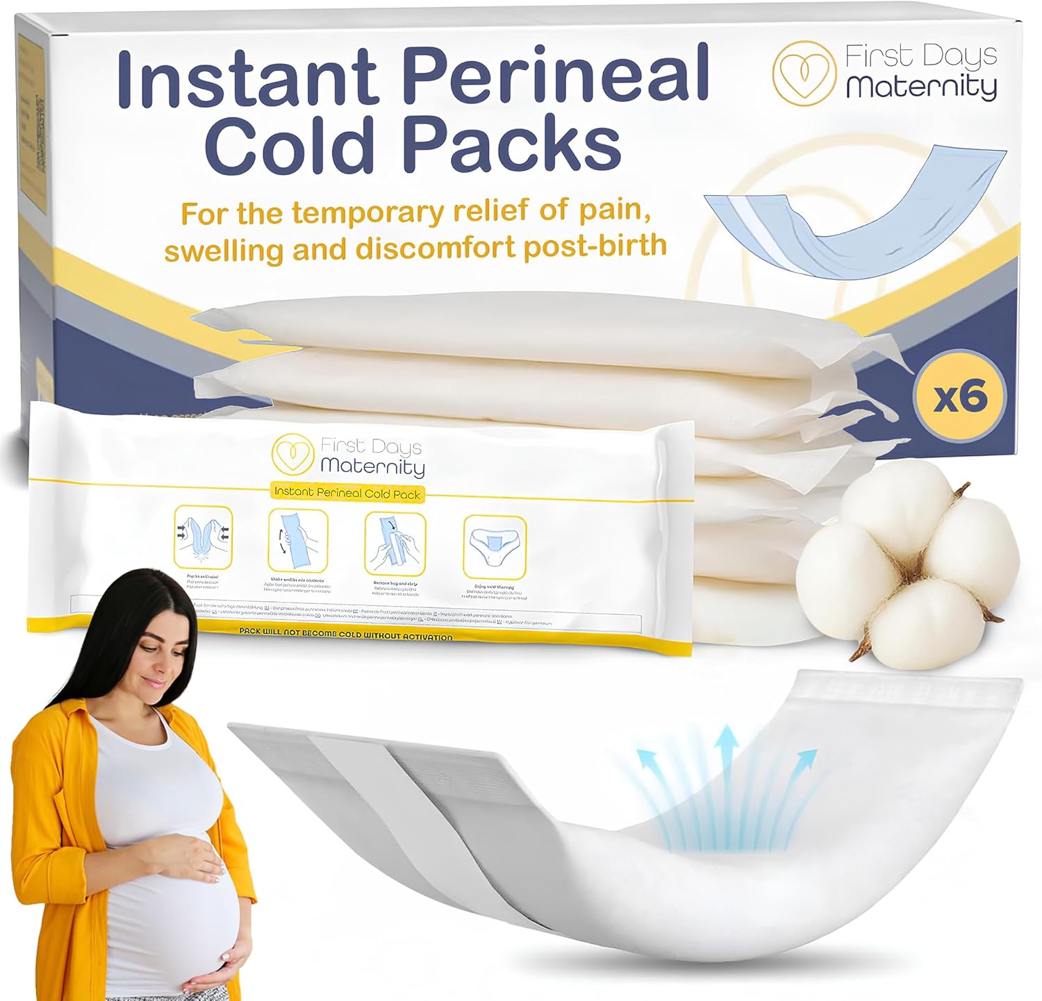 Detalle de First Days Maternity Instant Perineal Cold Packs – Pack of 6
