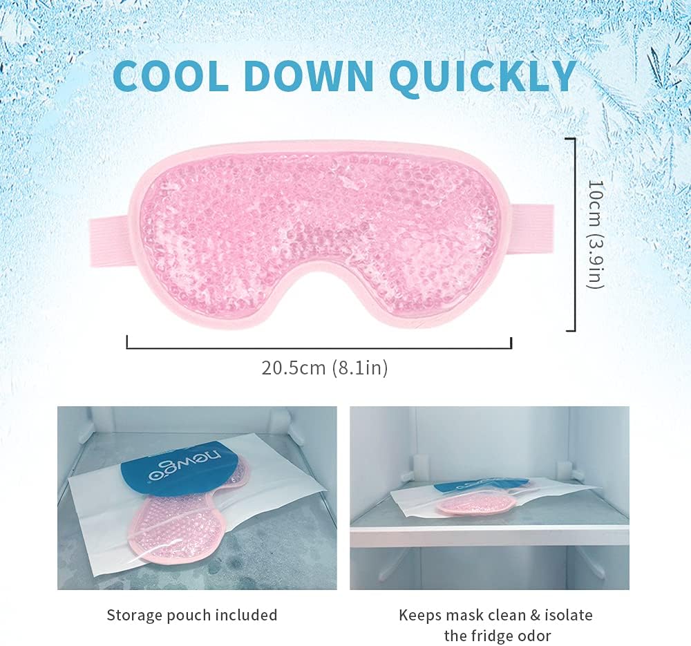 Detalle de NEWGO EM002 Reusable Gel Eye Mask, Reversible Hot and Cold Therapy, Pink