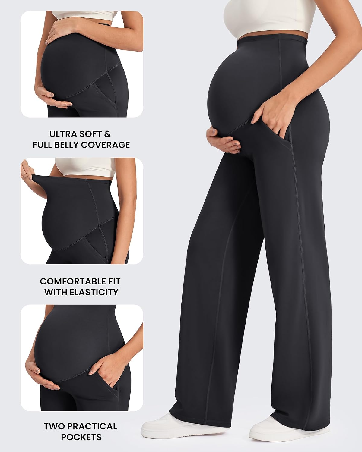 Thumbnail 6 de G4Free Maternity Trousers Over Bump: Stretchy, High-Comfort Lounge & Workwear Pants with Pockets
