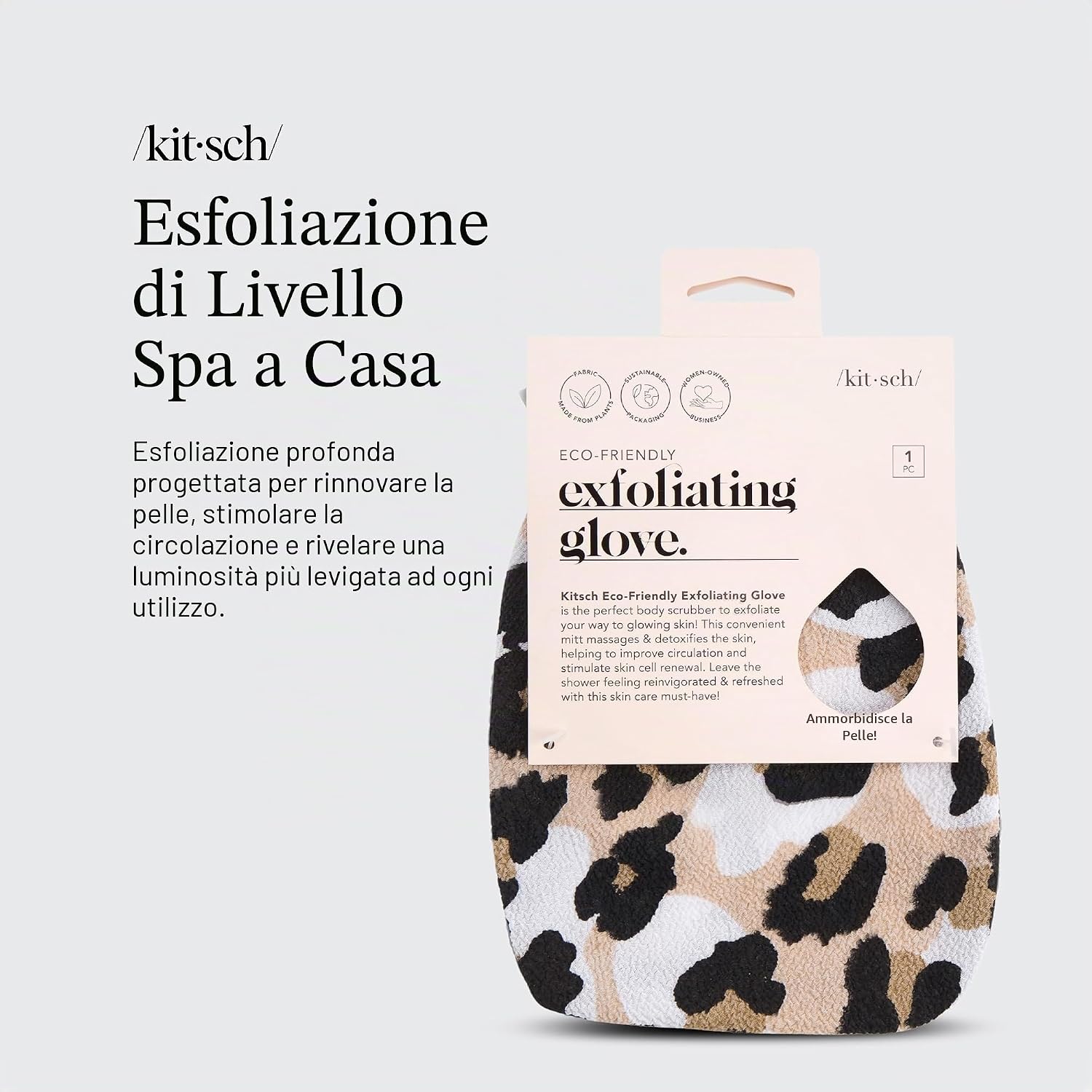 Detalle de Kitsch guanto esfoliante coreano per il corpo: scrub profondo per doccia e bagno