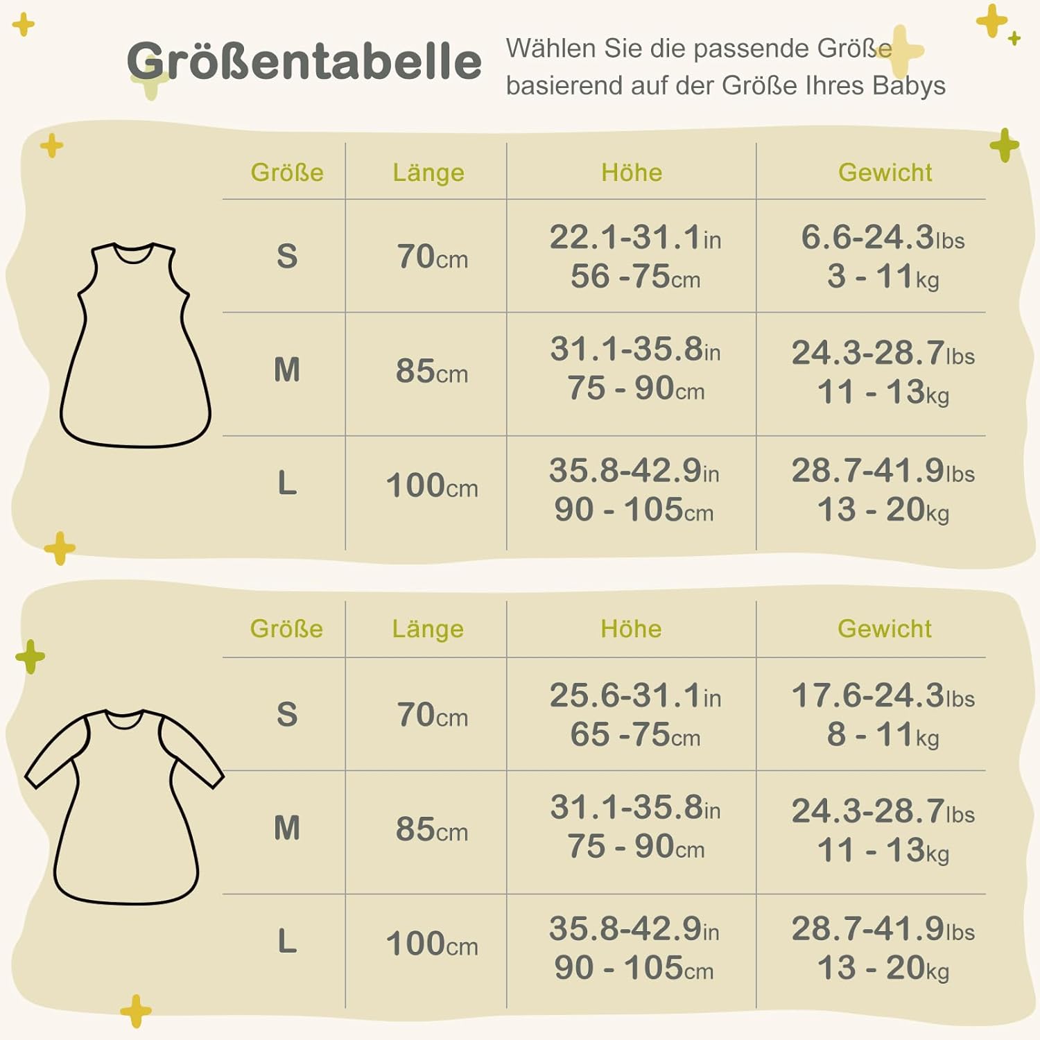 Thumbnail 6 de Nivolltha Super Weich 2er 0,5 TOG Baby-Schlafsack aus 100% Baumwolle – Sommer-Schlafsack für 6–18 Monate, Größe M