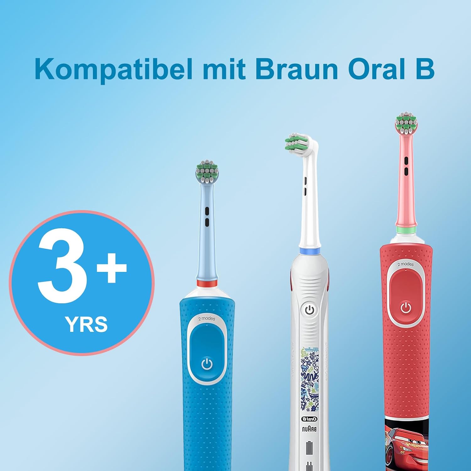 Detalle de OddeKey Testine per Oral B Bambini: 8 testine ricambio compatibili con Oral-B Pro Kids/Pro Junior – setole morbide, 3–12 anni