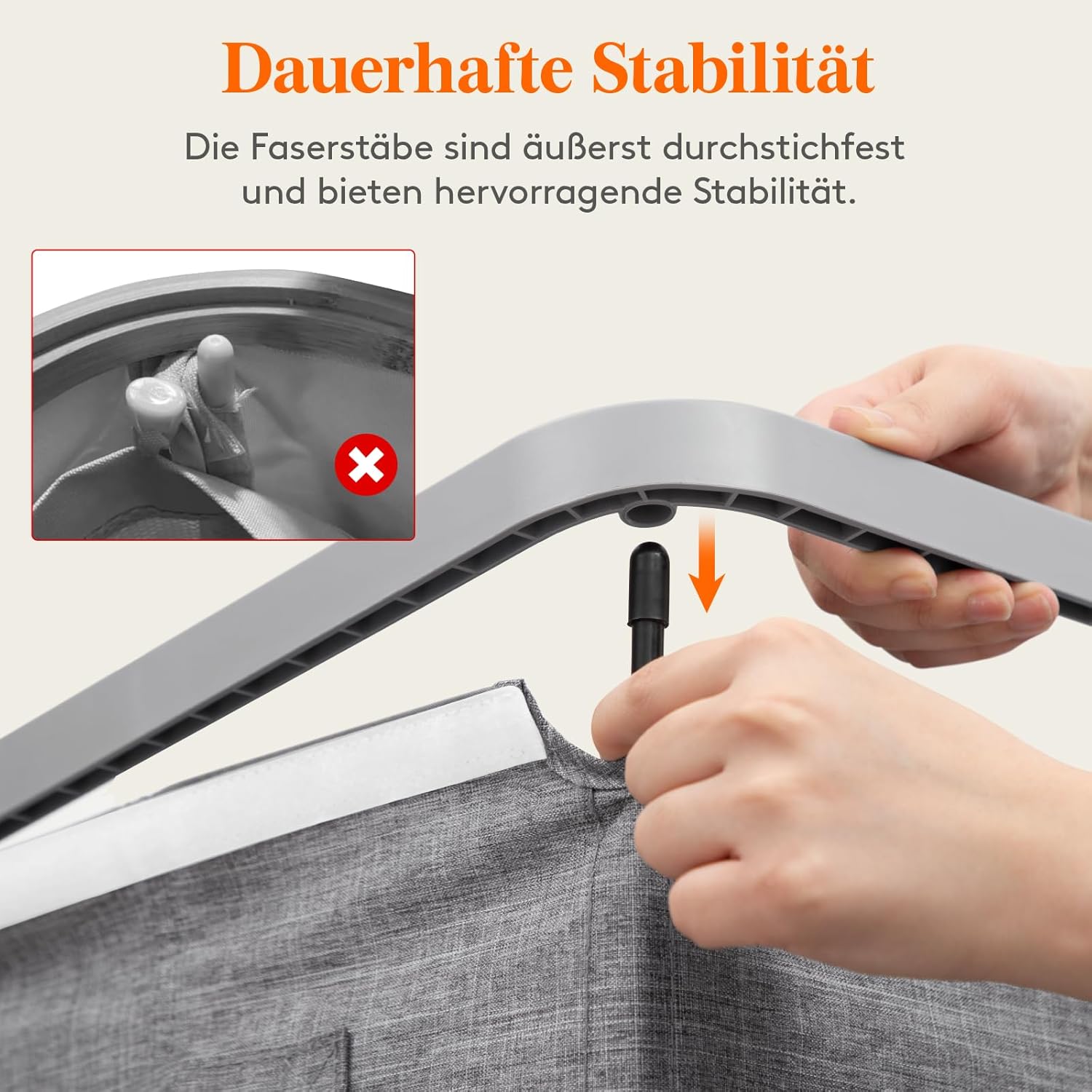 Thumbnail 1 de Lifewit 3 Fächer Wäschekorb mit Deckel – 165 L, faltbar, 60 x 40 x 76 cm, hellgrau
