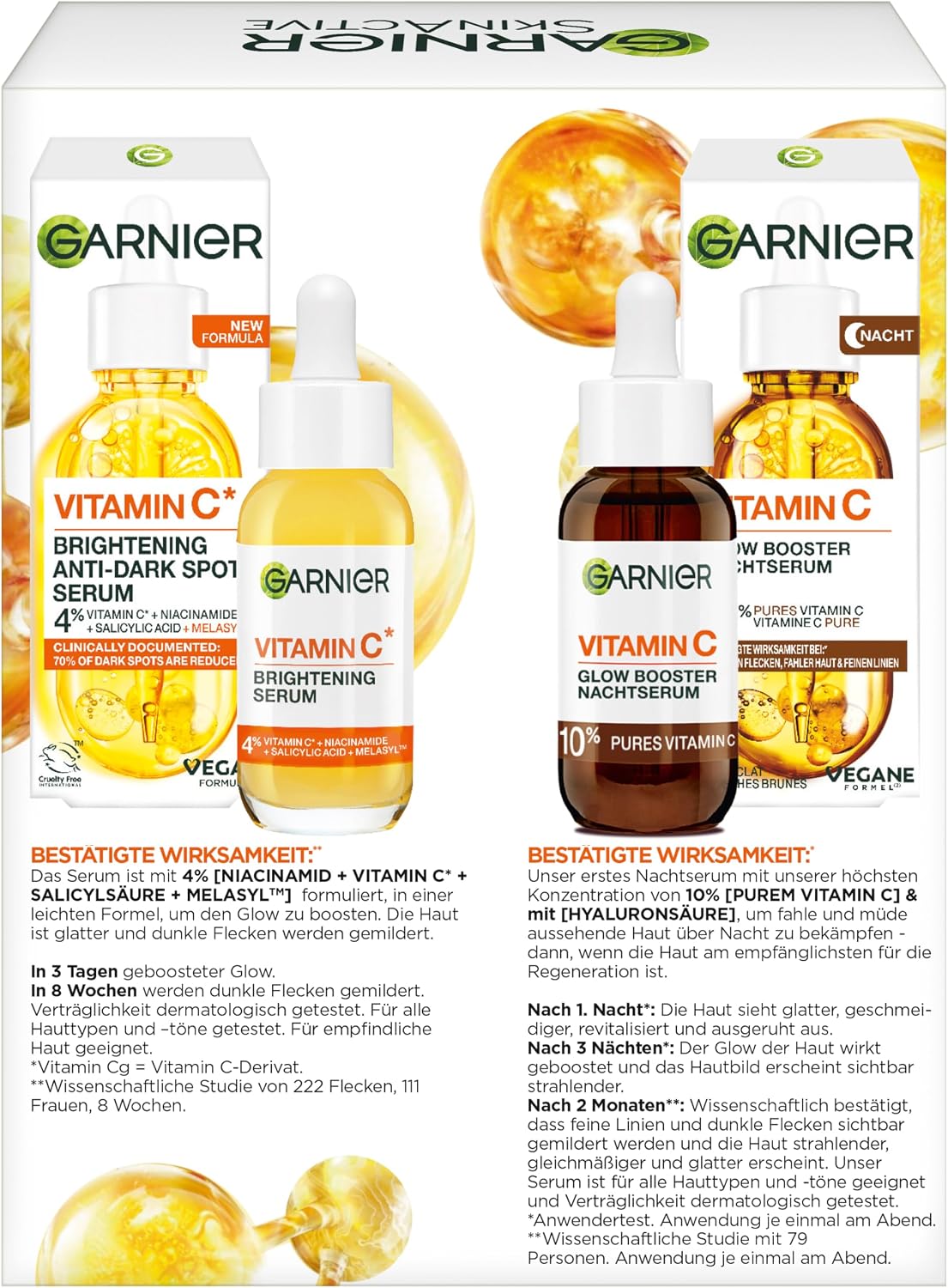 Detalle 2 de Garnier SkinActive Sérum Duo 2️⃣0% Vit C jour/nuit