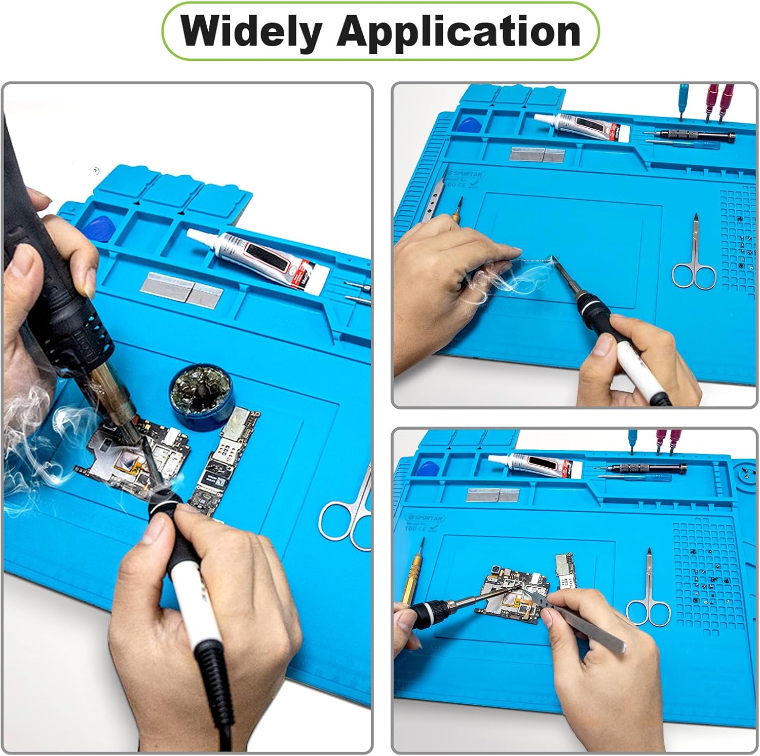 Thumbnail 1 de Spurtar Soldering Mat: 45x30 cm 500°C Heat-Resistant Silicone Work Pad for Electronics Repair