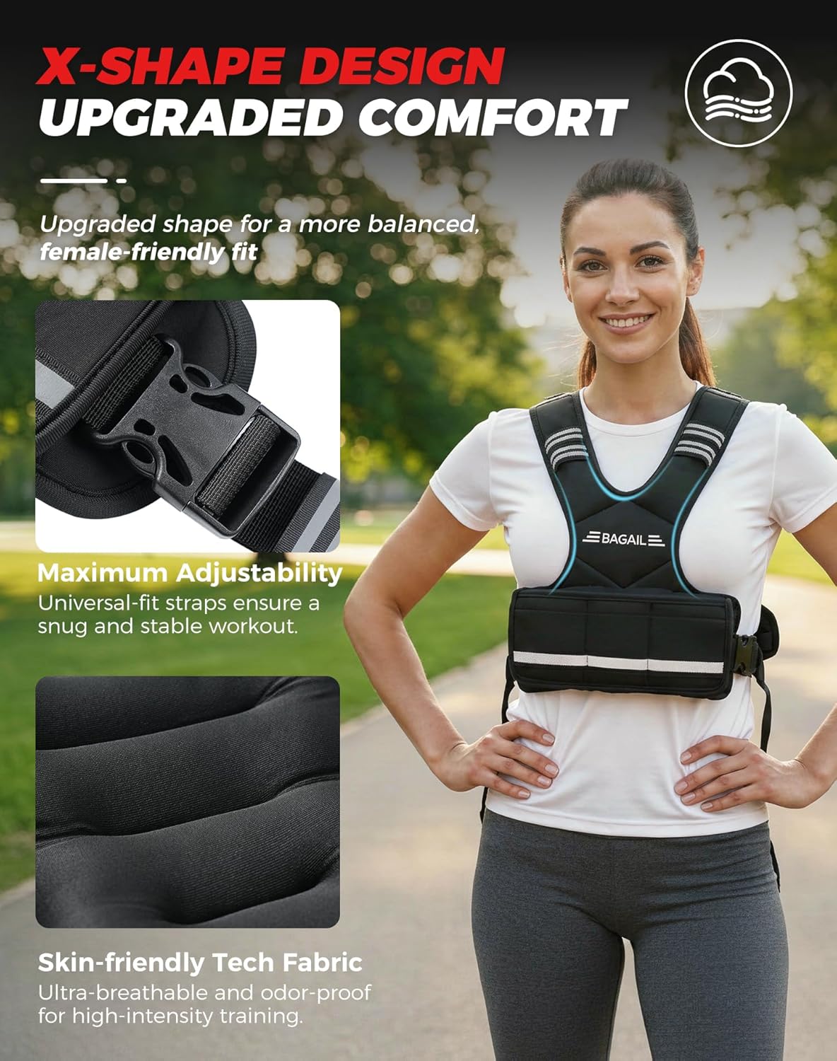 Detalle de BAGAIL Weighted Vest 12–18 lb