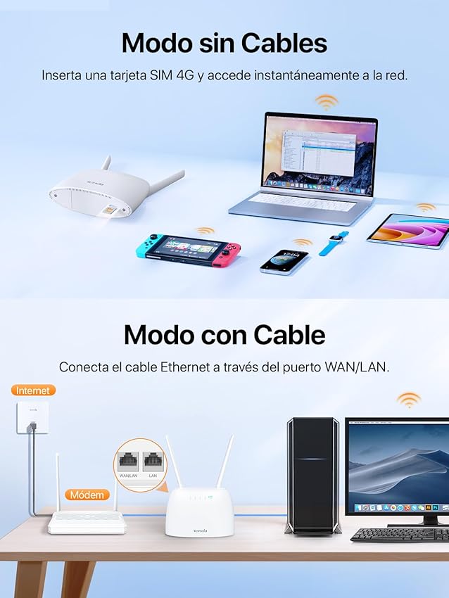 Thumbnail 4 de Tenda 4G06 Router 4G VoLTE 📶 Conecta 32 Dispositivos