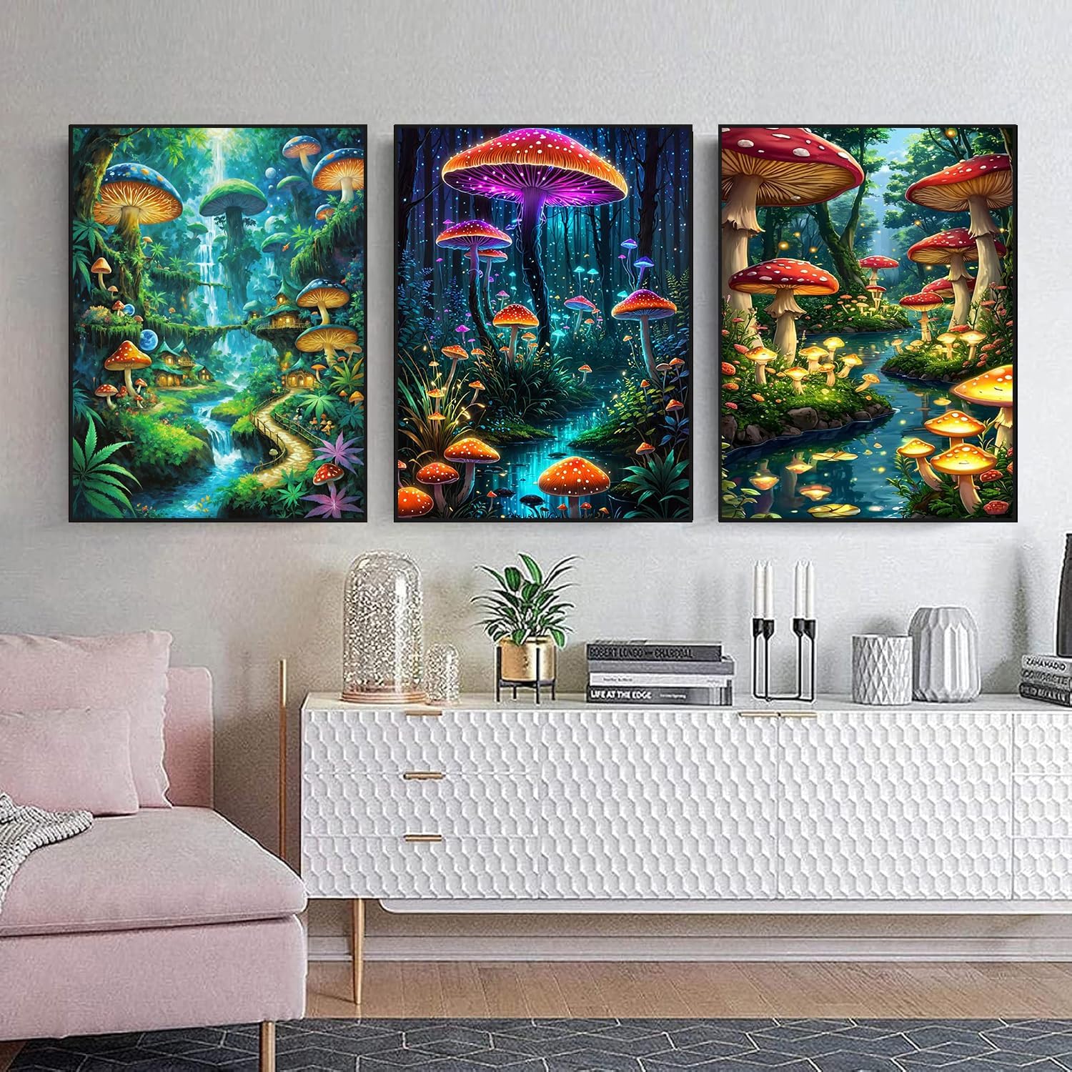 Detalle de mrpwnle Mushroom Diamond Painting Kits, 11.8 x 15.7 inch