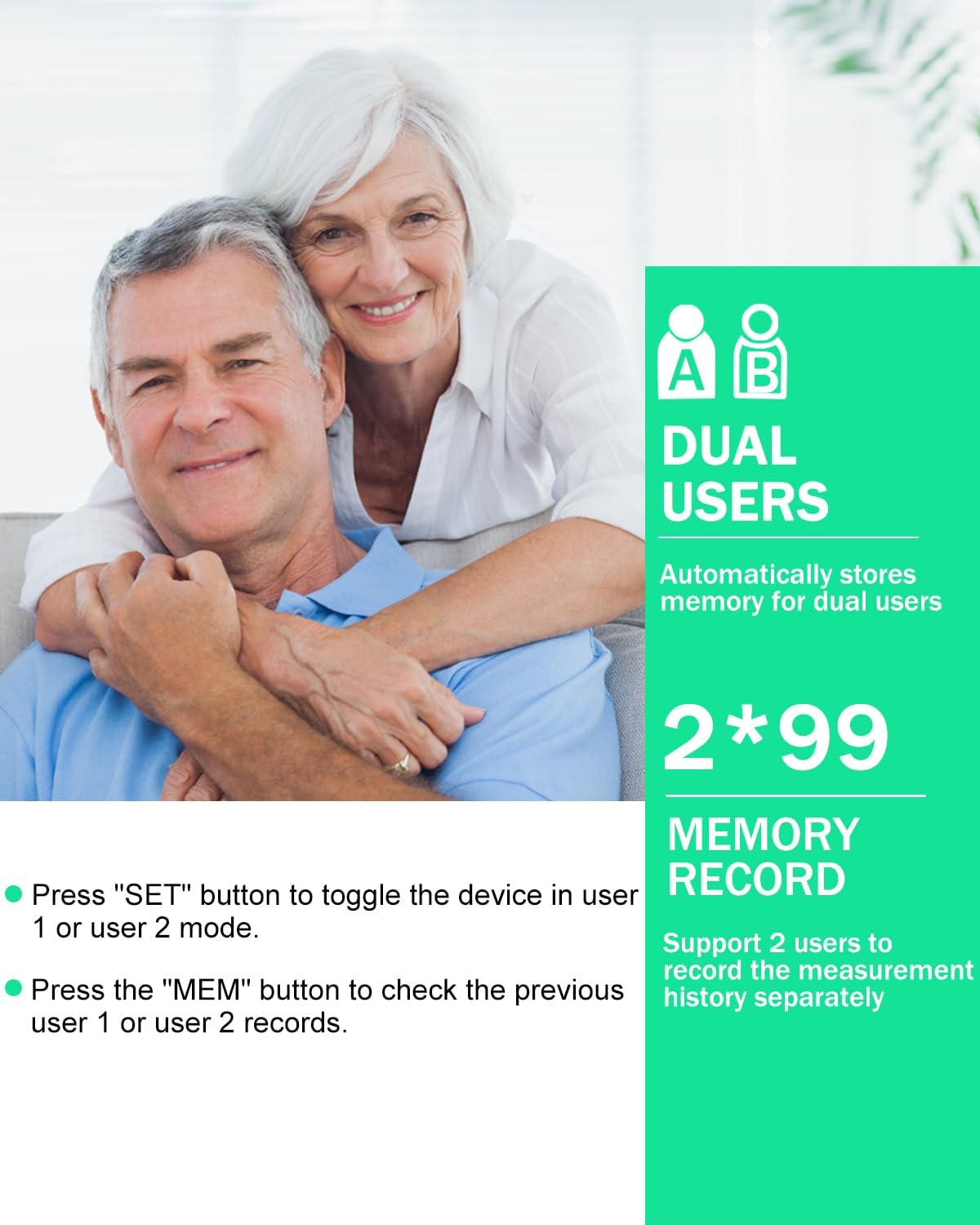 Thumbnail 2 de Blood Pressure Monitor with 2-User Memory