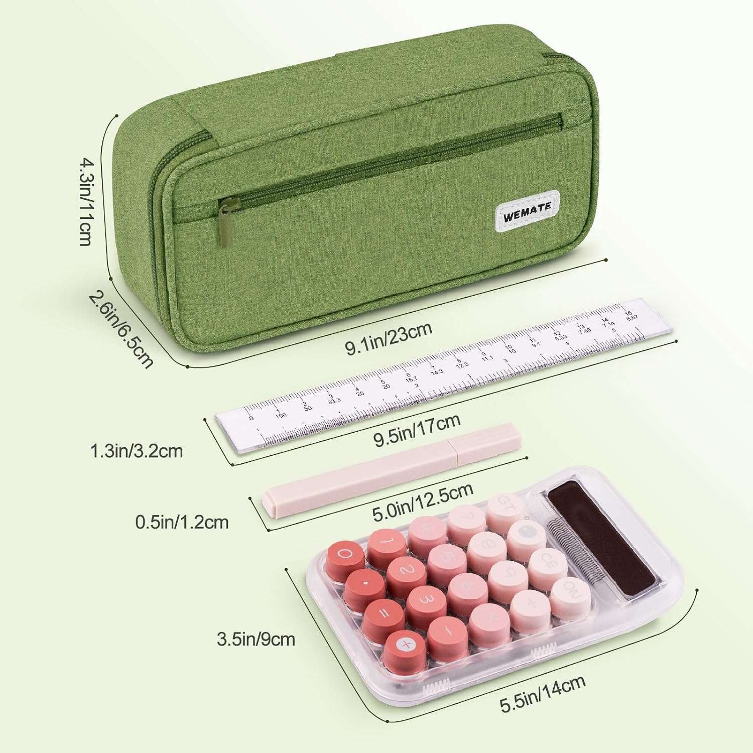 Detalle 1 de WEMATE large pencil case 9 x 4.3 x 2.4in