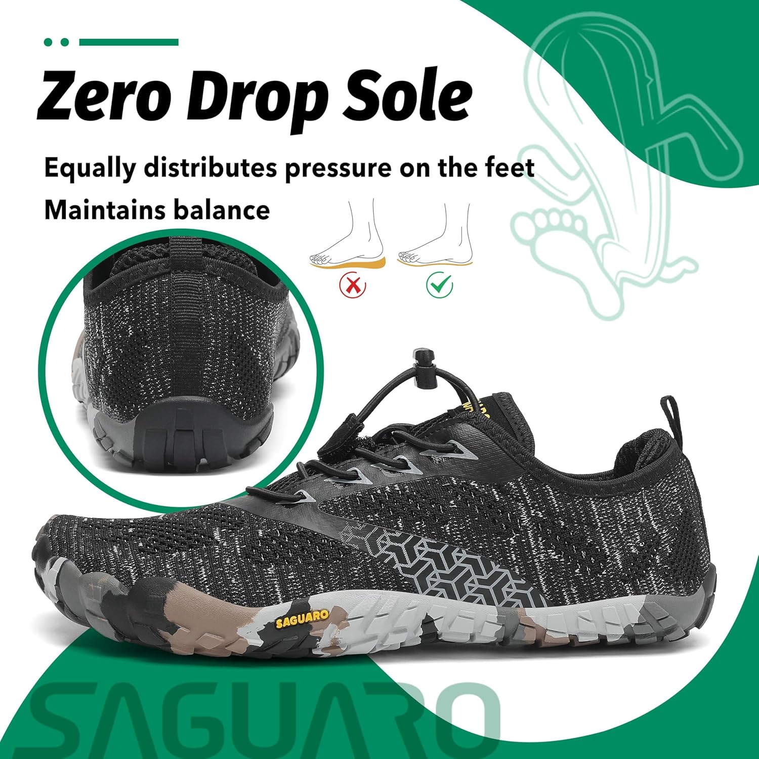 Detalle de SAGUARO Unisex Barfußschuhe – Leicht, atmungsaktiv und vielseitig für Outdoor & Indoor