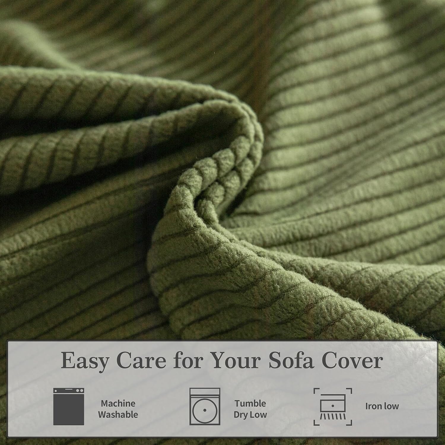 Thumbnail 5 de OHSIO Sectional Couch Covers 3-Piece Green ๐
