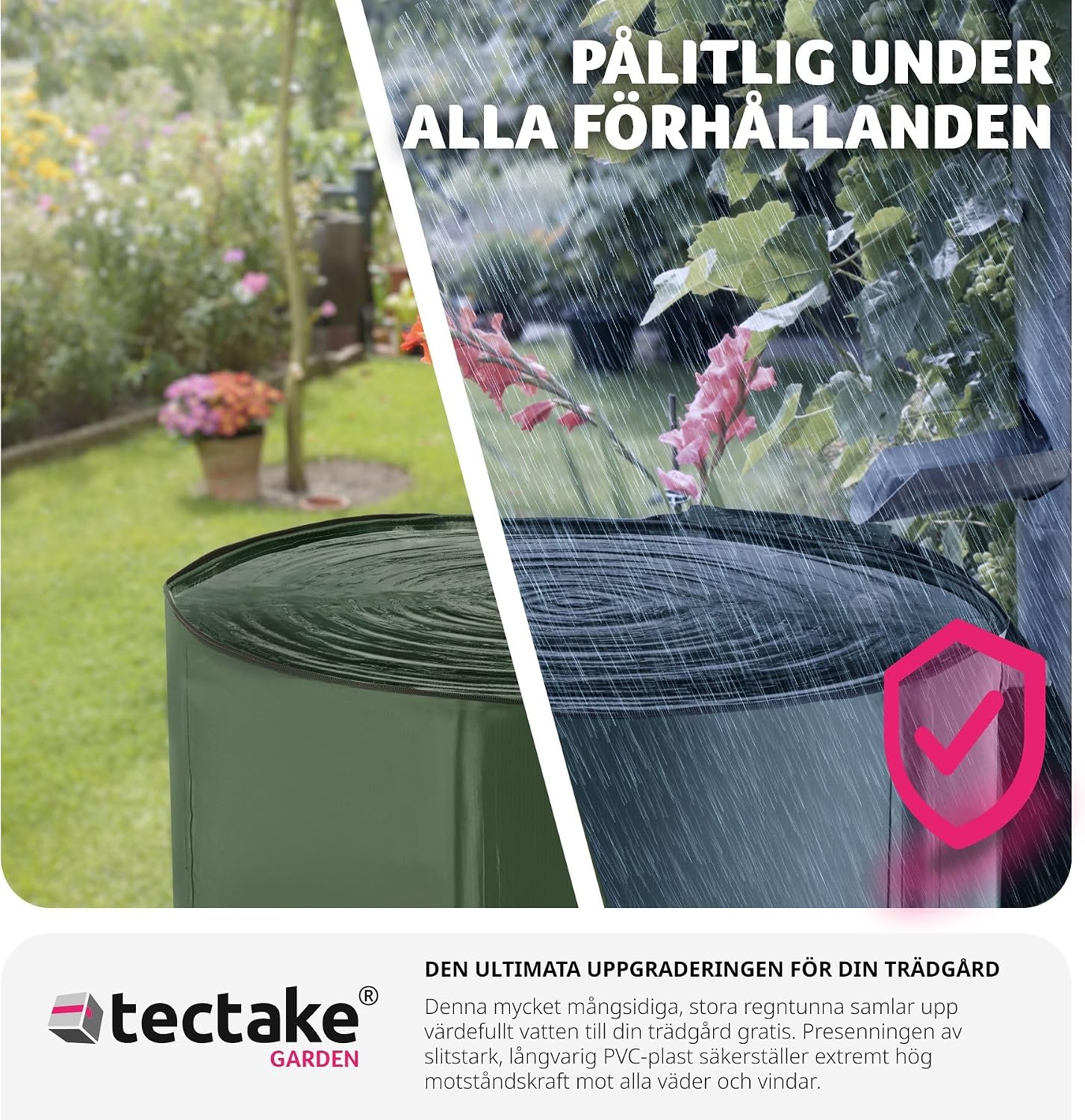 Thumbnail 6 de tectake 403507-SE hopfällbar regntunna, 200 liter med överrinningsskydd