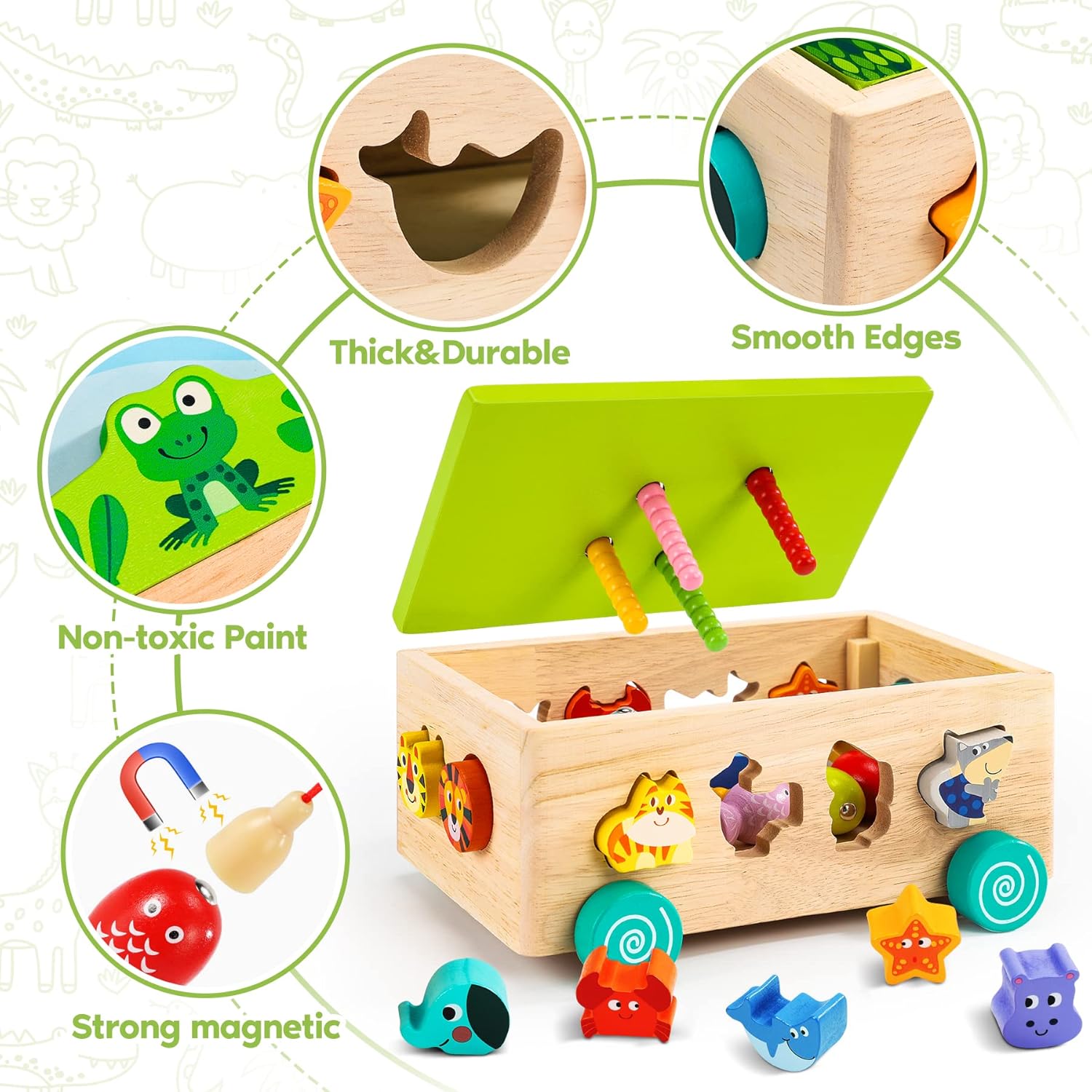 Thumbnail 5 de Montessori Wooden 6‑in‑1 Learning Toy 🎣