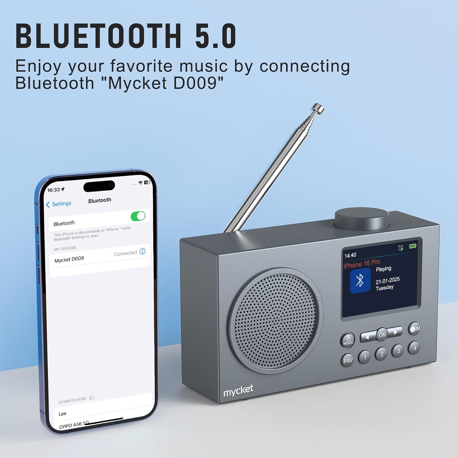 Thumbnail 5 de Mycket Radio DAB+ portable 2,4 pouces