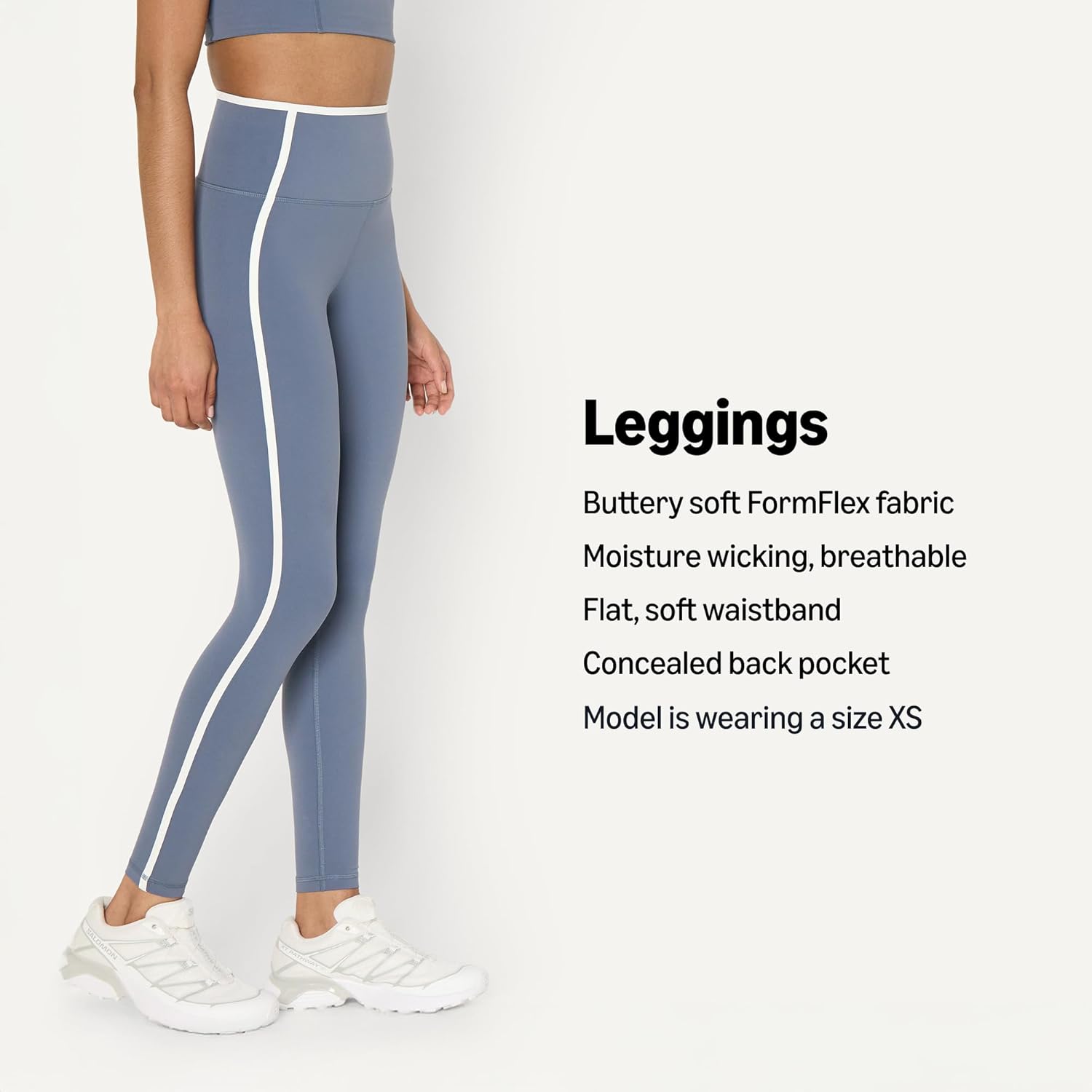 Detalle de Amazon Essentials Women's Active FormFlex Buttery Soft High Waist Full Length Yoga Leggings with Contrast Trim