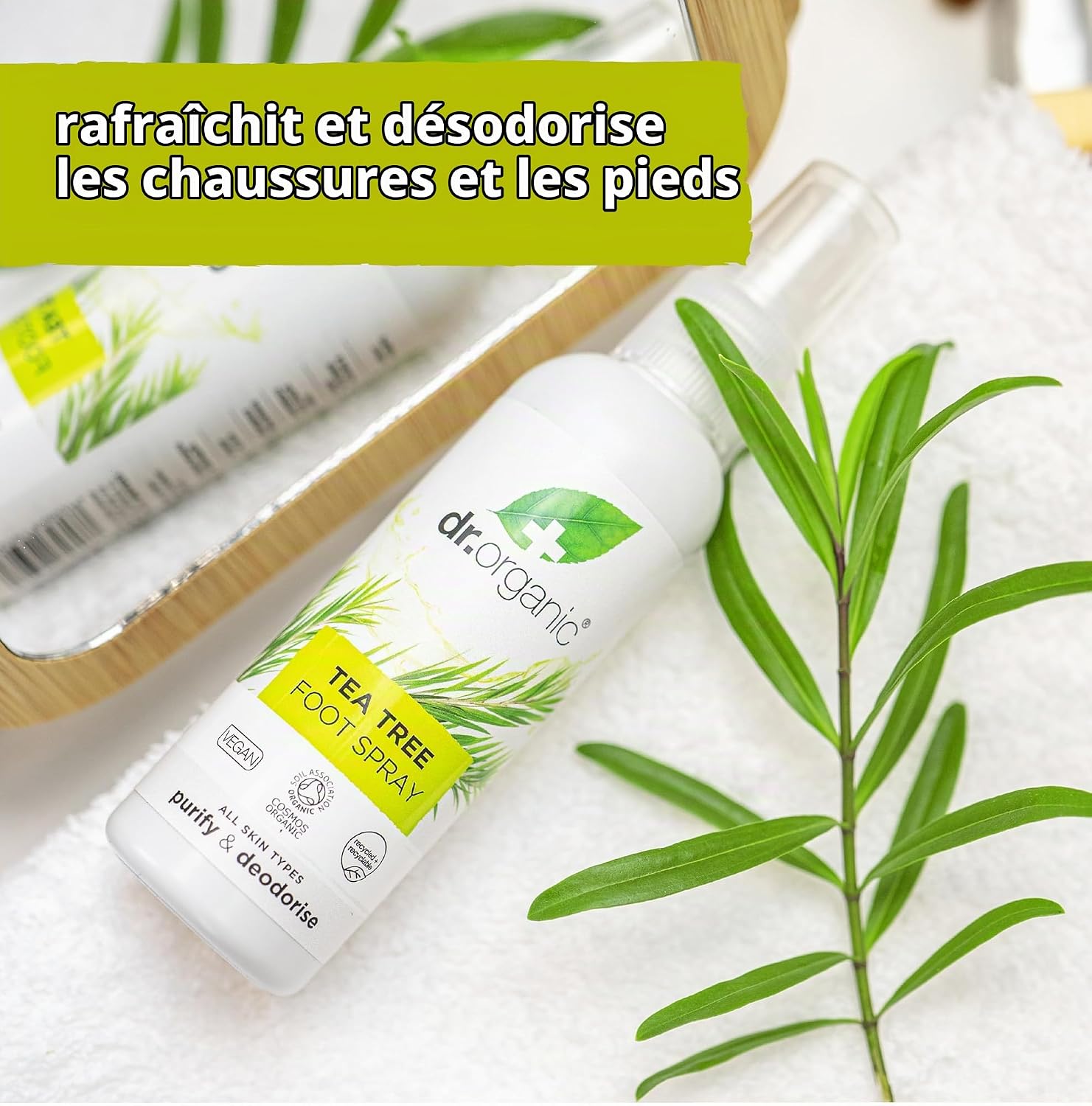 Thumbnail 2 de Dr. Organic Tea Tree-voetspray 100 ml met pepermunt, sneldrogend en aluminiumvrij