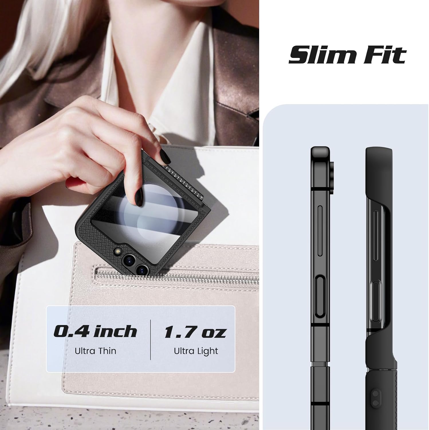 Thumbnail 2 de Doeshine Case for Samsung Galaxy Z Flip 5 with Back Screen Protector & Hinge Protection