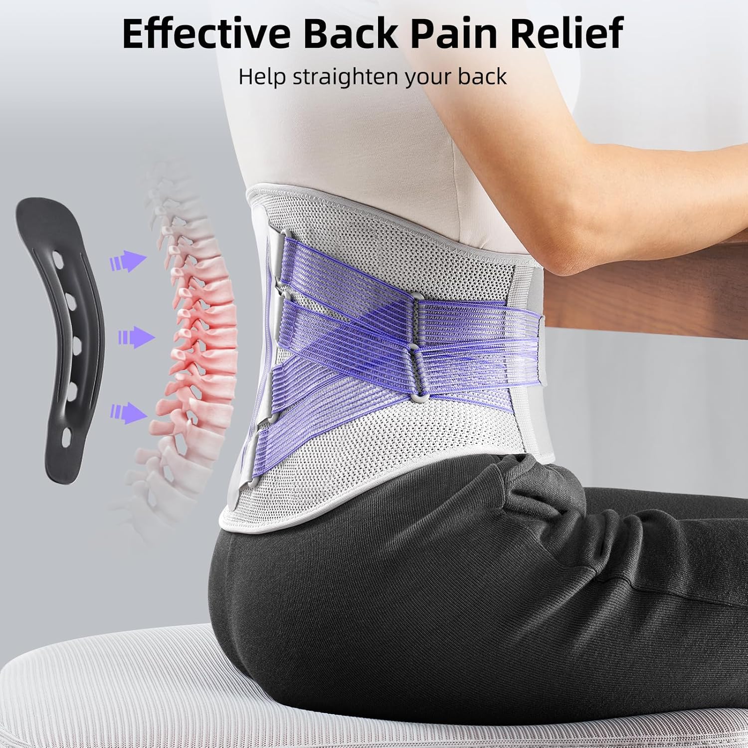 Thumbnail 2 de FREETOO Lumbar Back Brace for Lower Back Pain