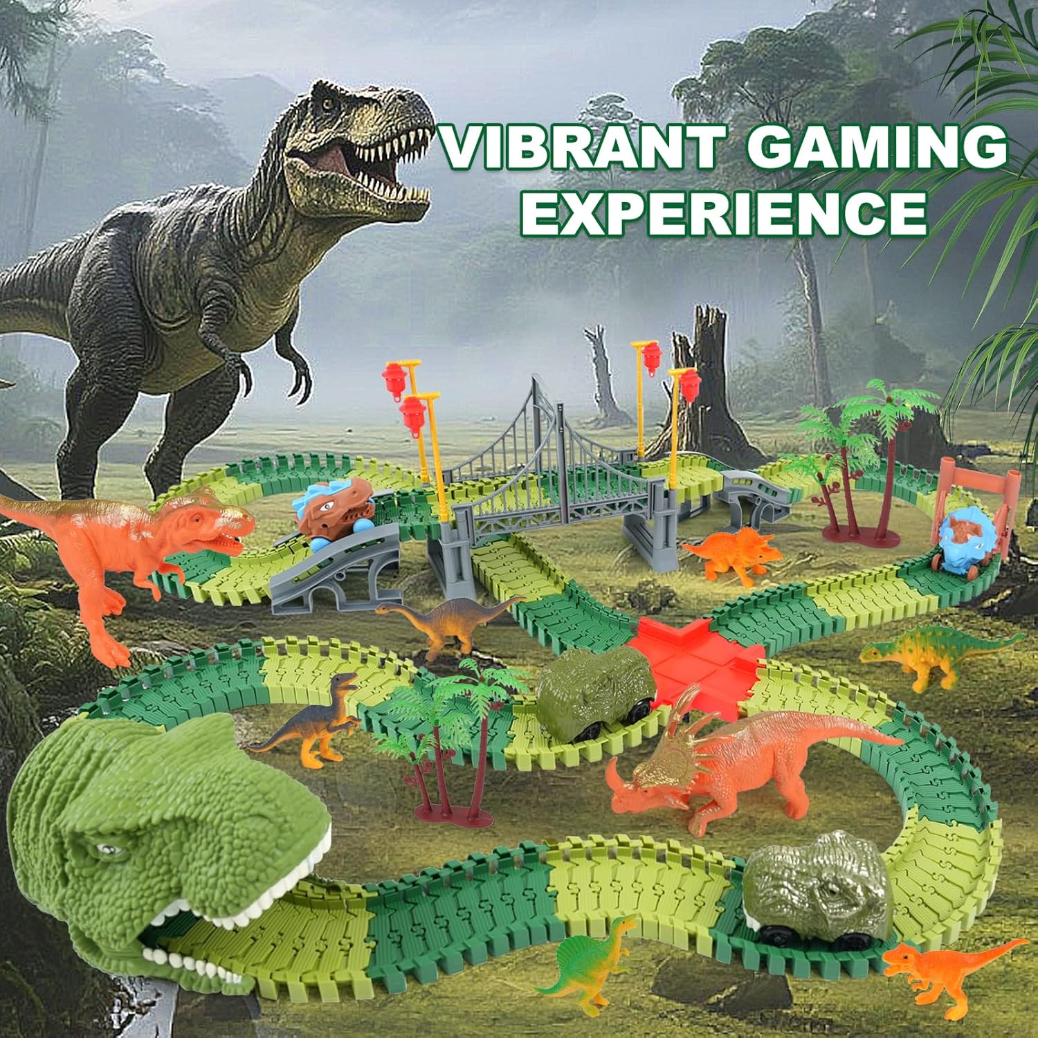 Thumbnail 4 de ToyFuntasy Dinosaur Track 255+ Pieces