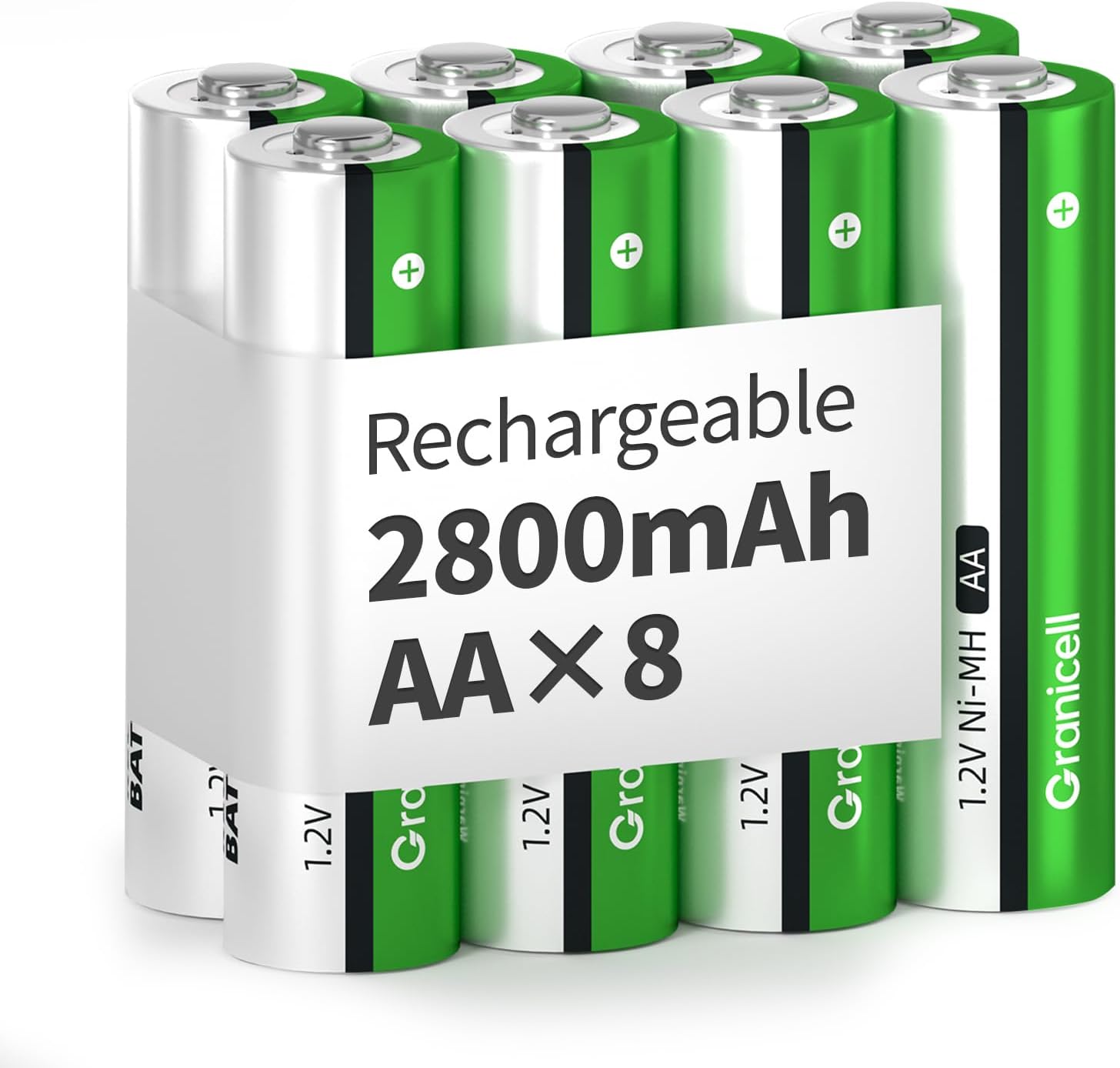Detalle de Granicell AA Rechargeable 2800 mAh Pack of 8