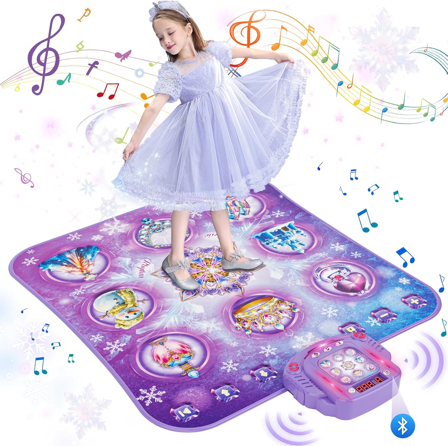 Thumbnail 6 de Surelect Frozen Dance Mat for Kids (Purple) – 8-Button Princess Dance Pad with Bluetooth