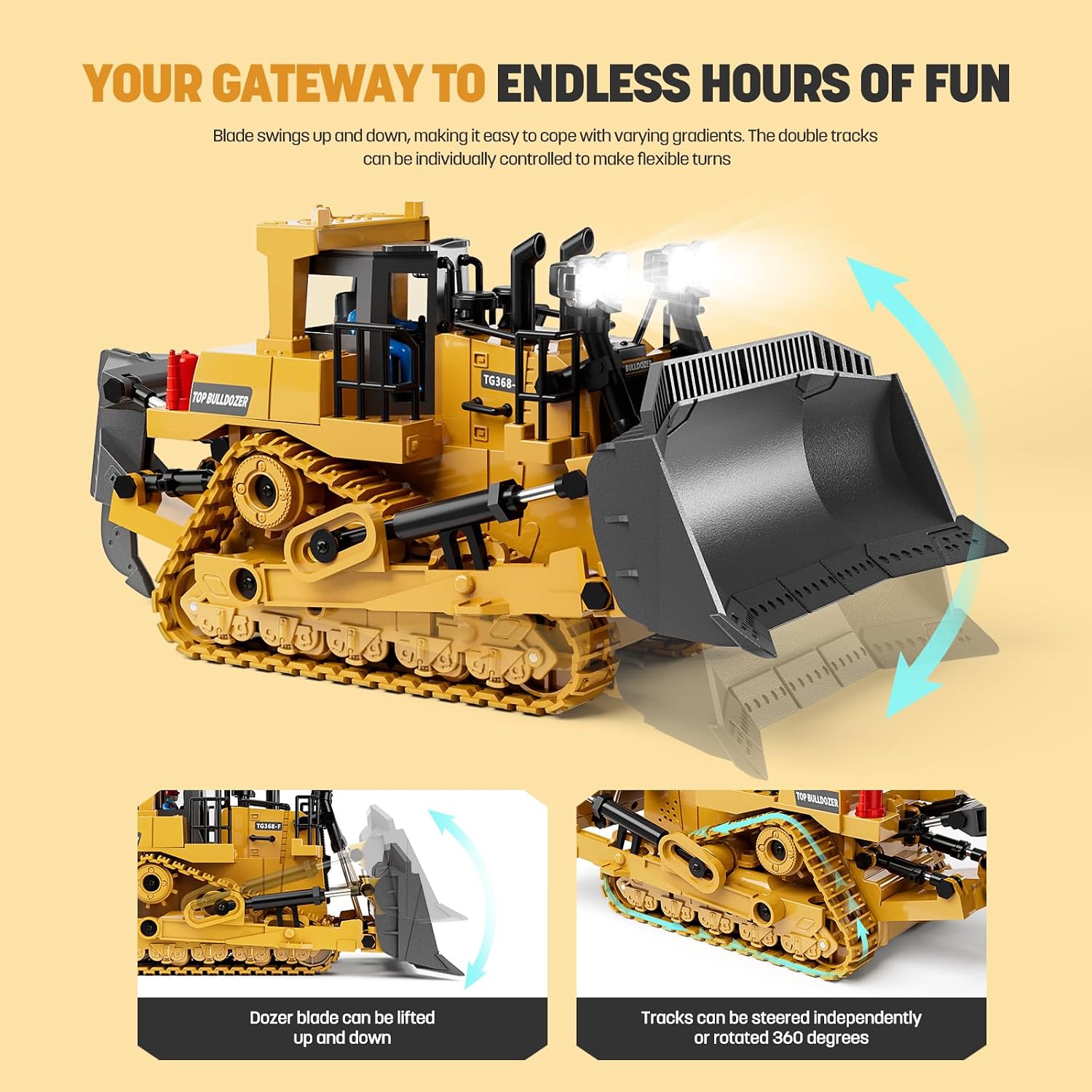 Detalle 2 de Metal Remote Control Excavator 9‑Channel Toy 🚜