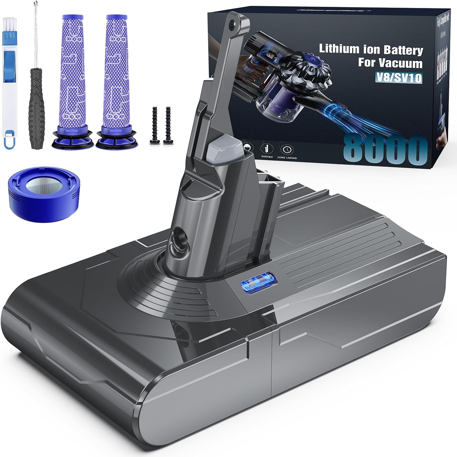 Detalle de Morpilot V8 Akku 8000mAh – Ersatzakku für Dyson V8 Modelle