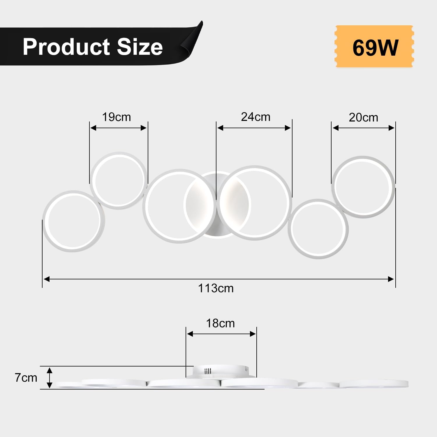Thumbnail 4 de Liyabber LED Deckenleuchte 113 cm 69 W