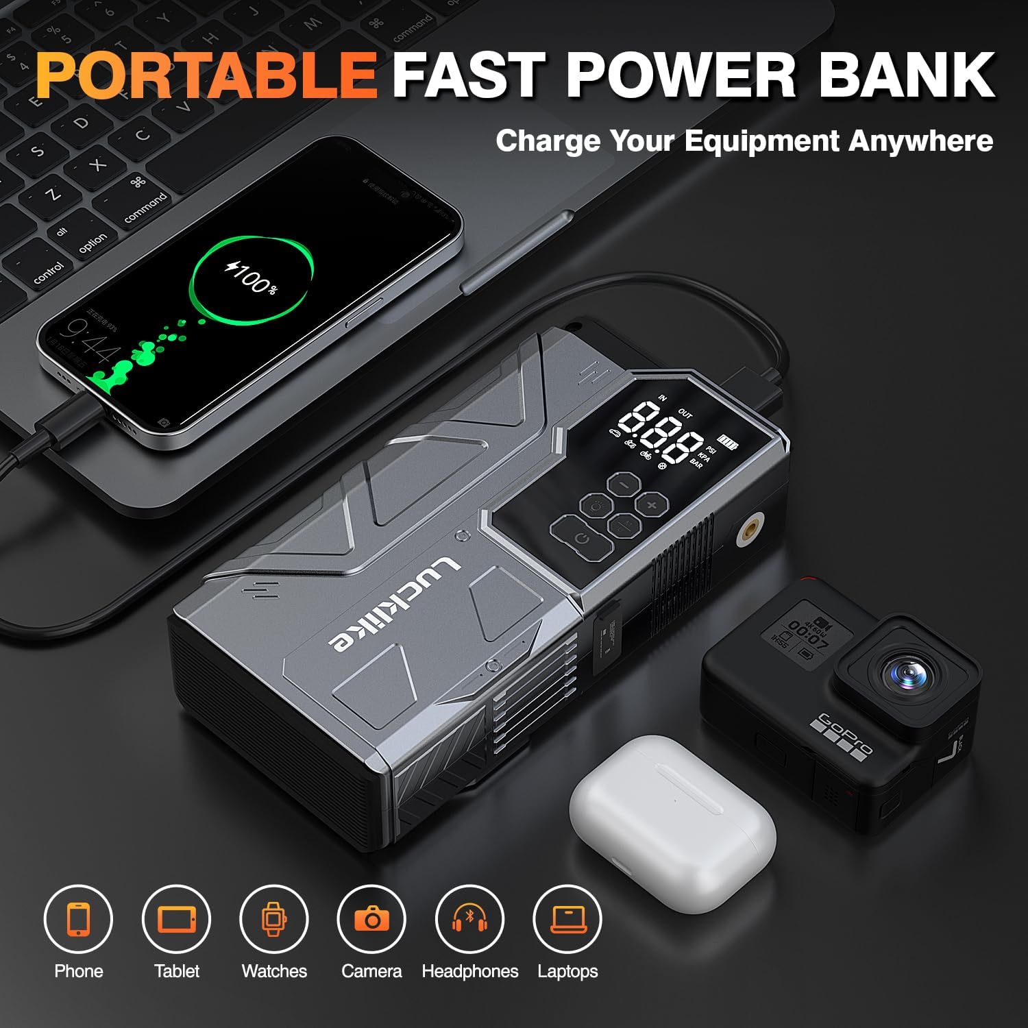 Thumbnail 4 de Lucklike Starthilfe Powerbank 5000A 80,66Wh