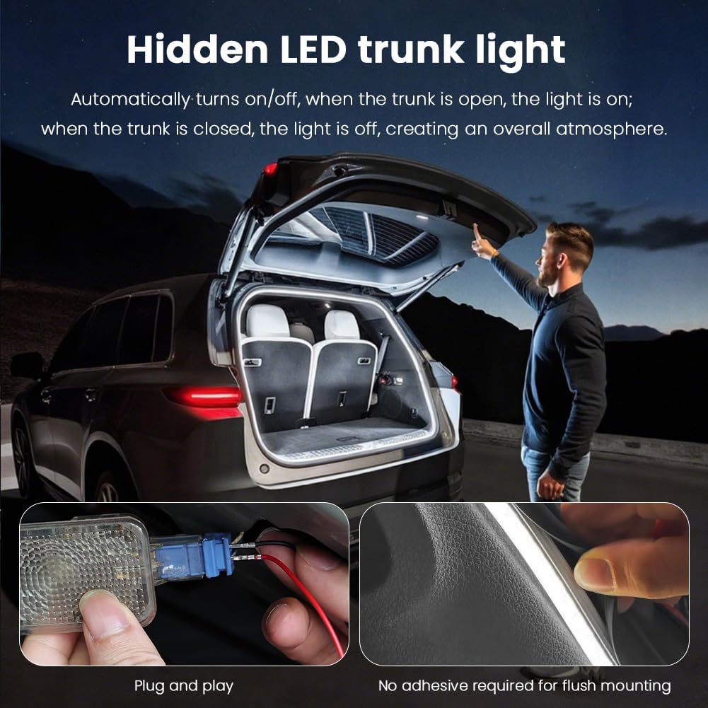 Thumbnail 3 de vsshe Auto Kofferraum Lichtstreifen mit automatischem Sensor (LED, 2 m) – Kofferraumbeleuchtung für innen
