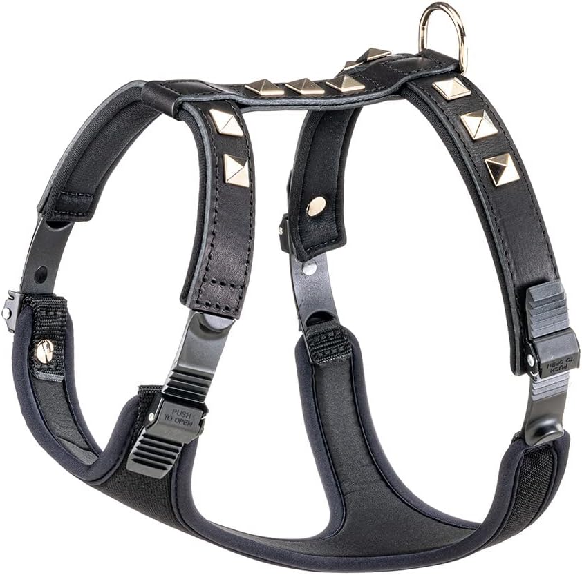 Thumbnail 1 de Ferplast Giotto Luxor MEDIUM Hundegeschirr aus echtem Leder (beige) mit silbernen Nieten