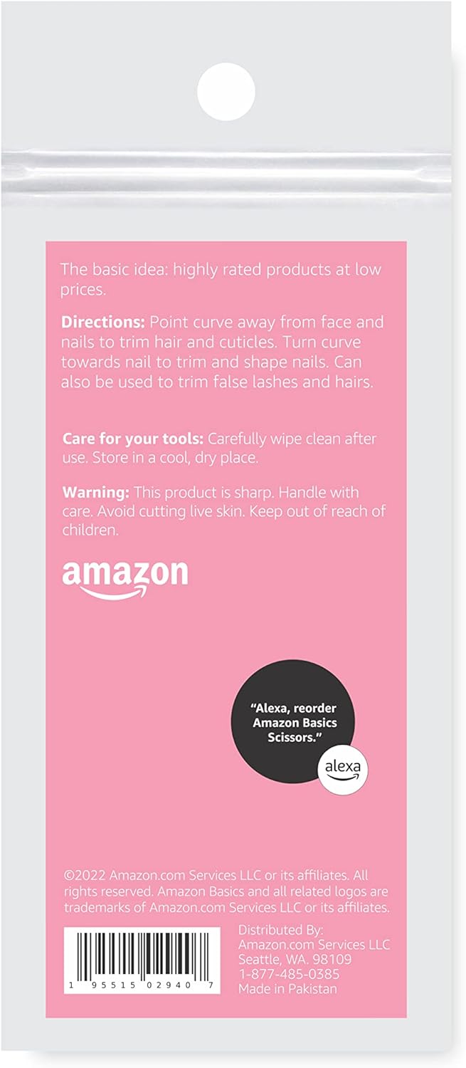 Thumbnail 1 de Amazon Basics Beauty Scissors (Stainless Steel, Curved Precision Cutting) — Silver