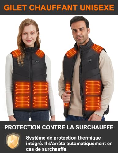 Detalle de vapesoon Gilet chauffant homme et femme, 15 zones et réglage avant/arrière