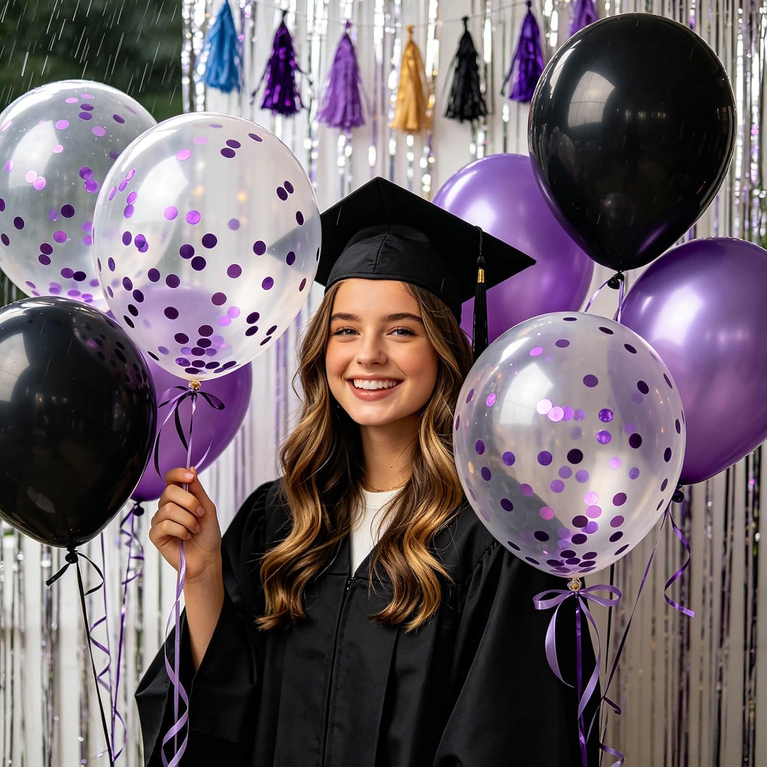 Detalle de Clear Confetti Balloons 12-Inch
