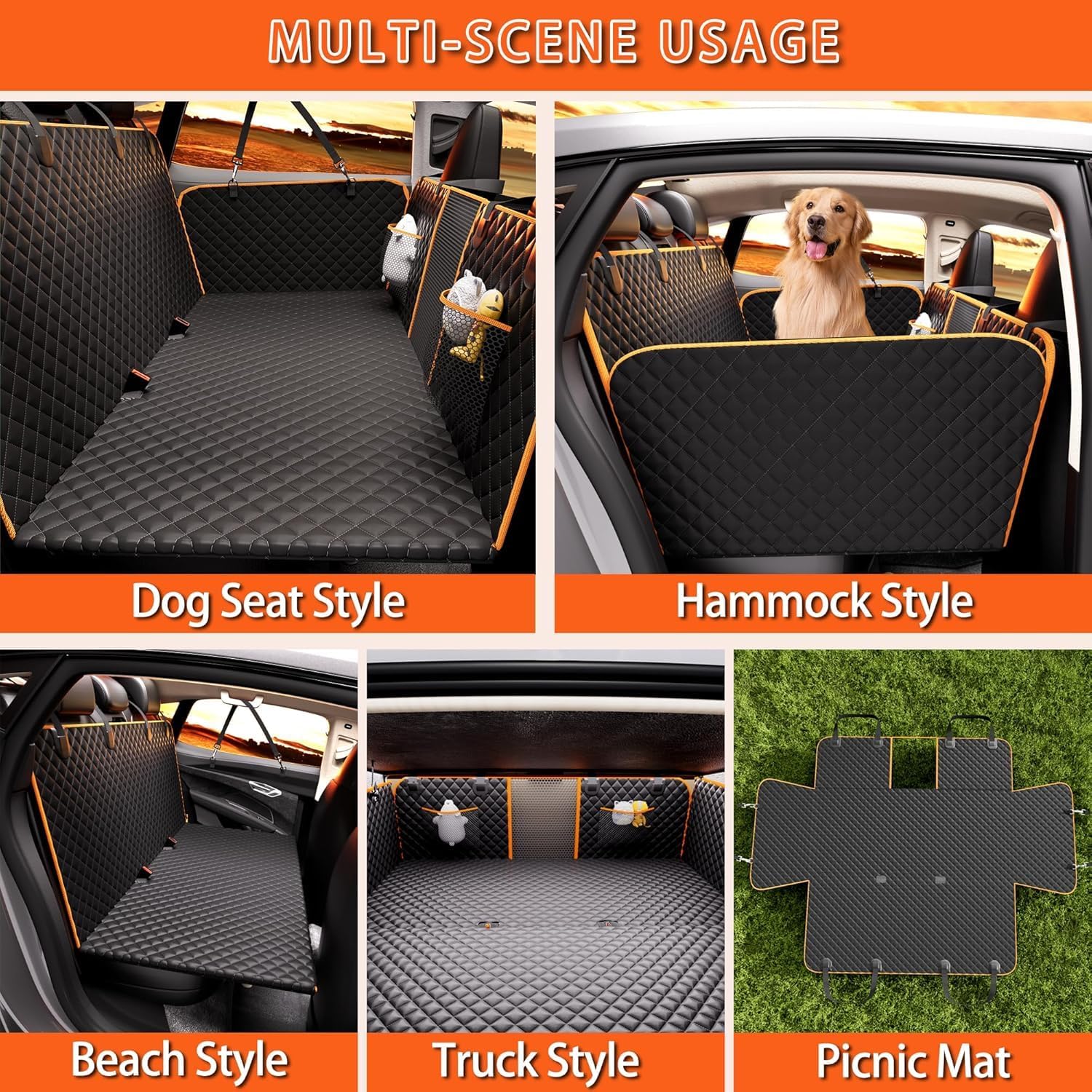Detalle 1 de Dog Car Seat Cover with Hard Bottom