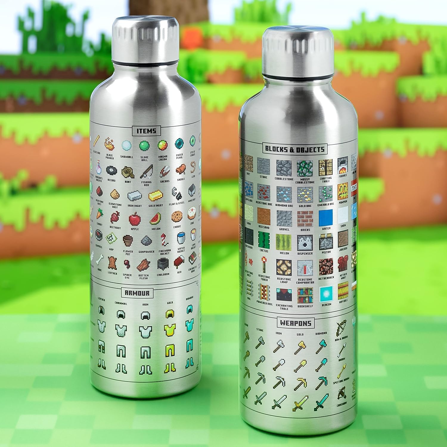 Detalle de Paladone Minecraft Metal Water Bottle metalen drinkfles, 500 ml, dubbelwandig