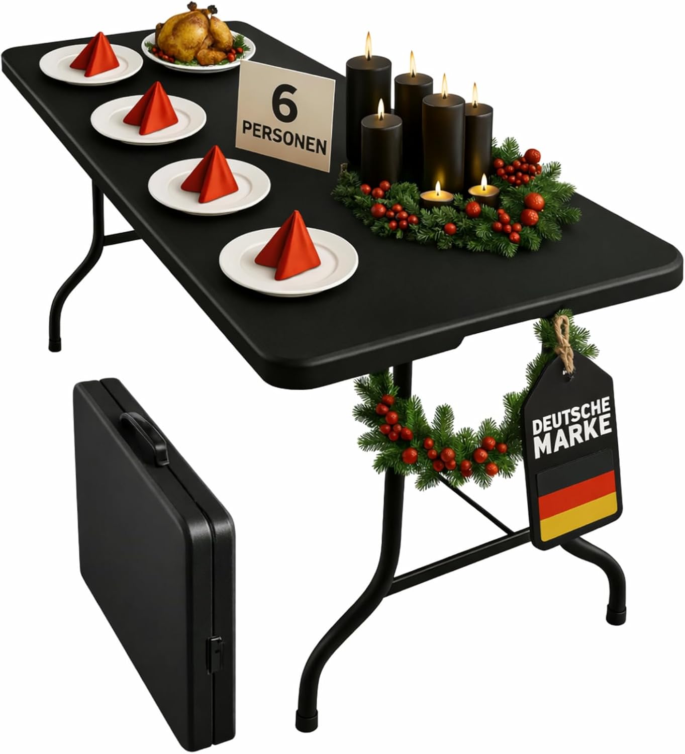 Detalle de Buffettisch klappbar Kunststoff 180x73 cm