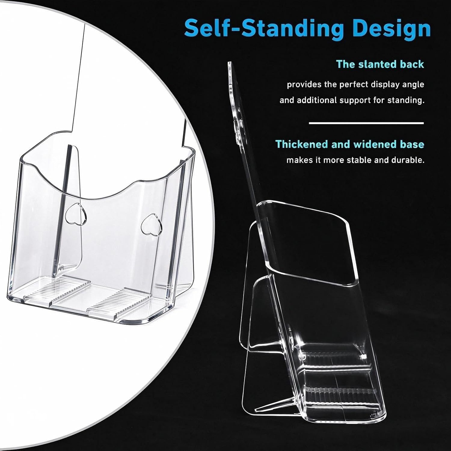 Detalle 1 de xydstay XYD-YKL-ZLJ6 Acrylic Brochure Holders, 4-Inch Clear, 6-Pack