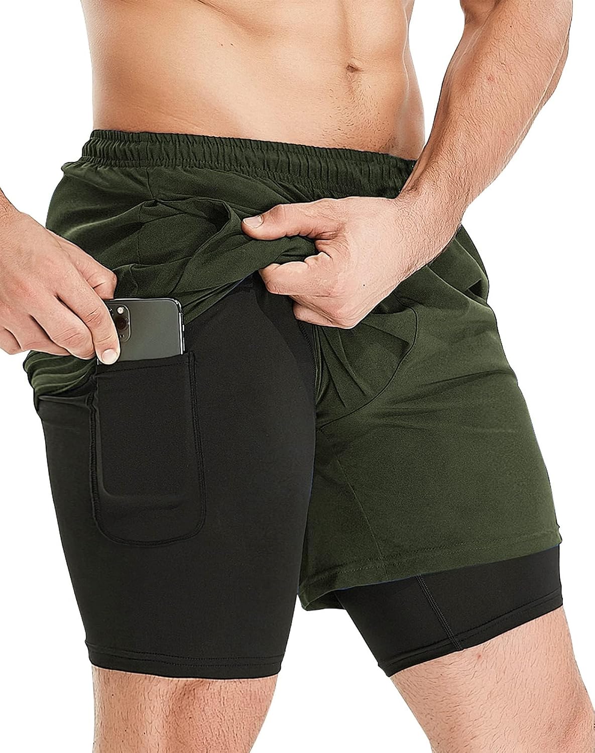 Thumbnail 6 de HOPLYNN Herren 2 in 1 Shorts – Sommer-Laufshorts mit Taschen, schnelltrocknend und vielseitig einsetzbar