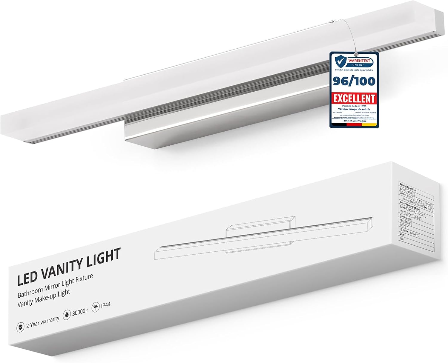 Detalle de Yafido ZM0017 spiegellamp van 40 cm, 9 W, 800 lm en IP44