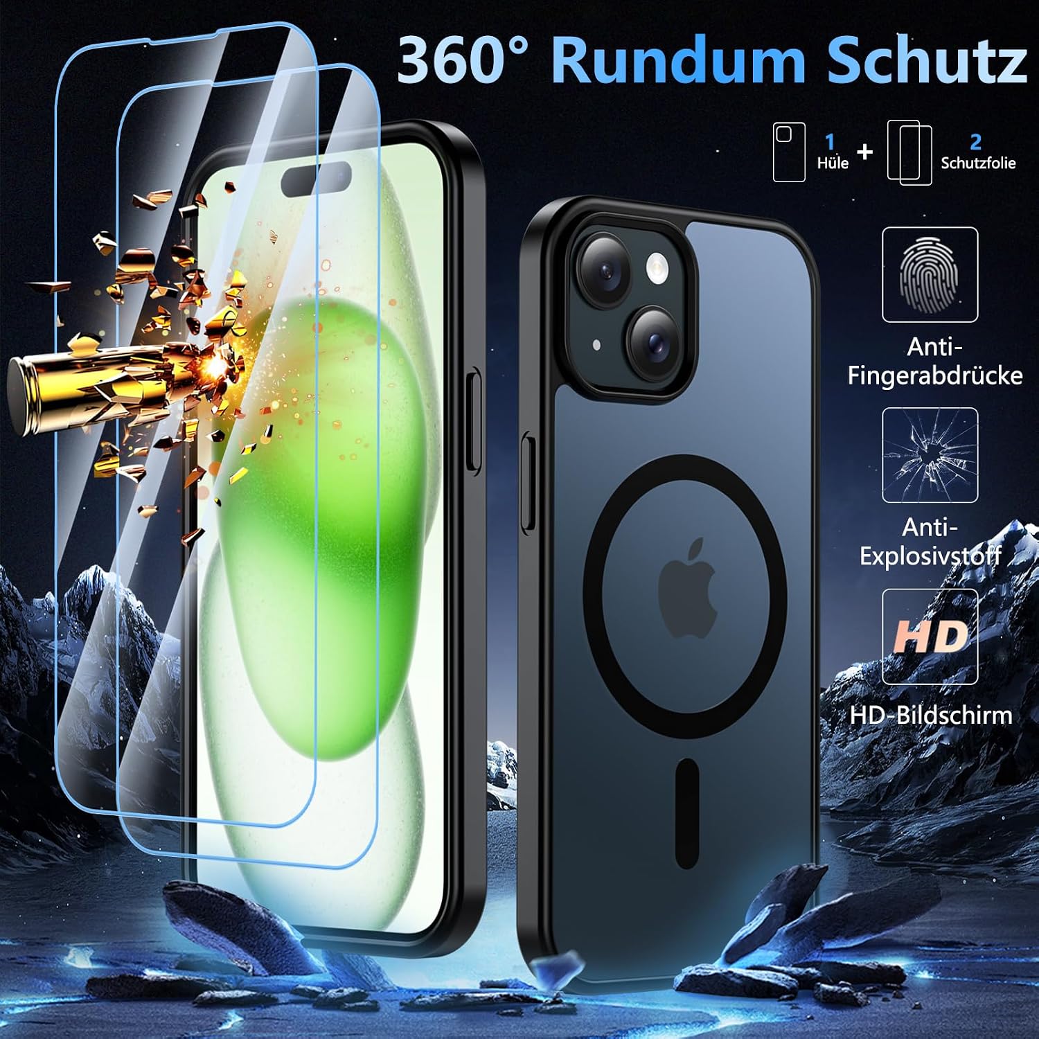 Thumbnail 2 de OWKEY Hülle iPhone 15 6,1 Zoll MagSafe