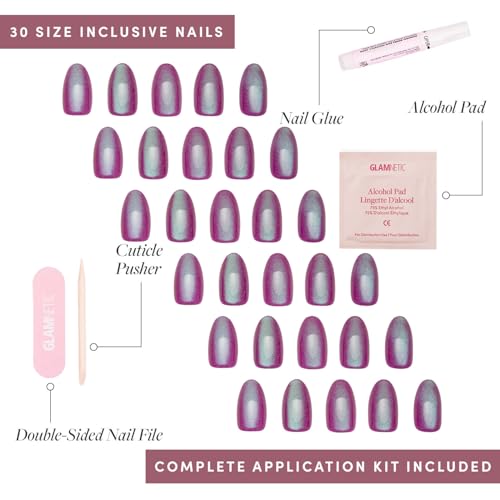 Detalle 2 de Glamnetic Press On Nails Berry Fizz 30-piece ๐