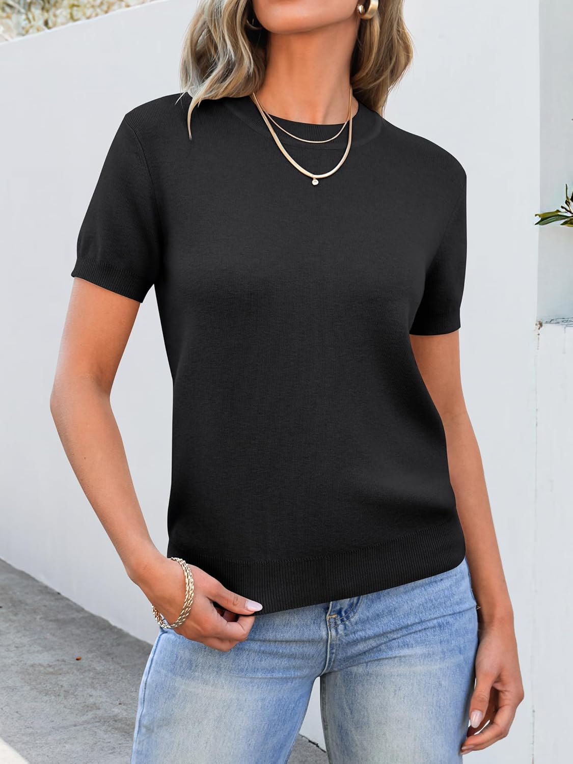Thumbnail 1 de ANRABESS Wool Blend Crew Neck Sweater