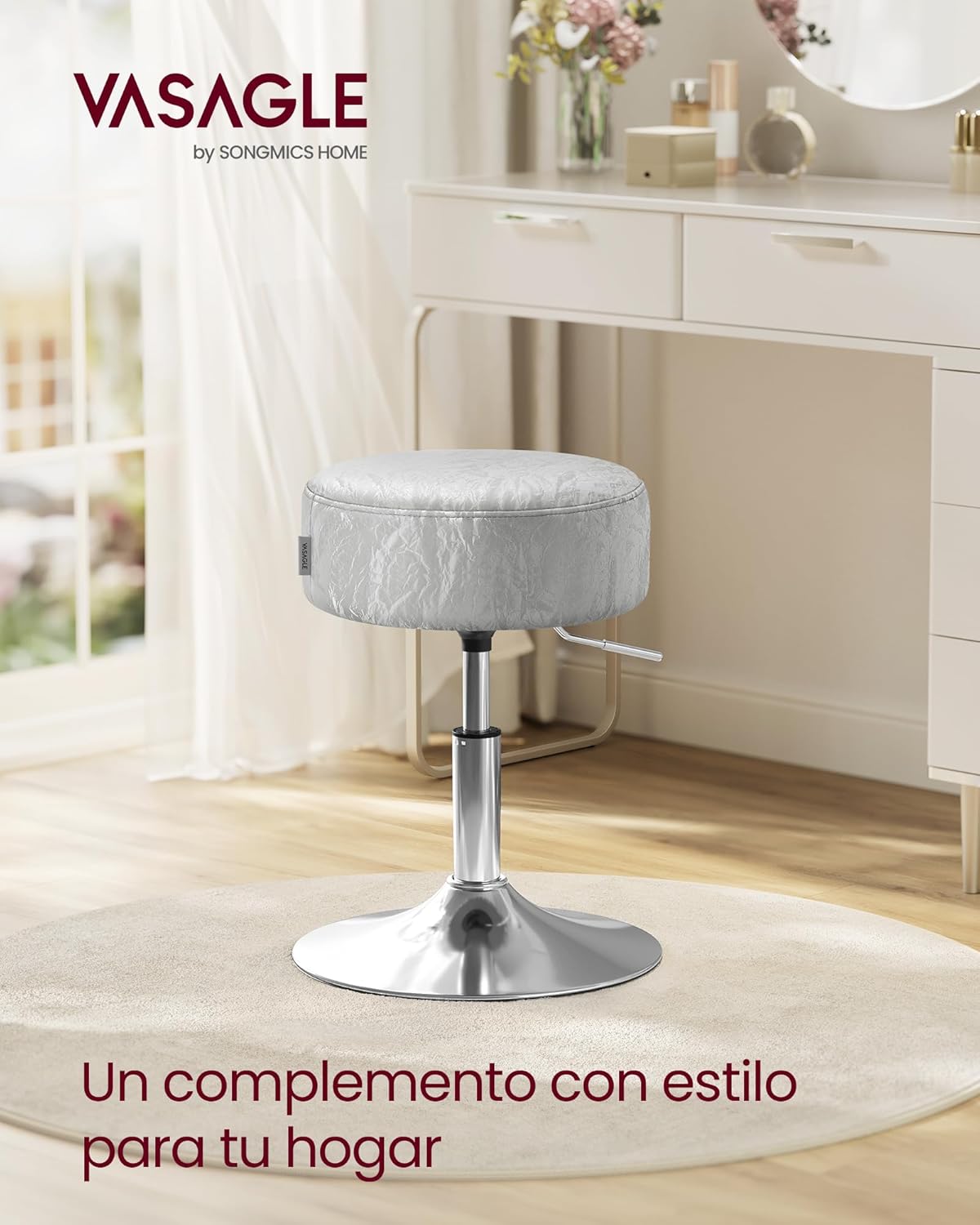 Detalle de VASAGLE LJB120GD01 taburete regulable 45,5–57,5 cm