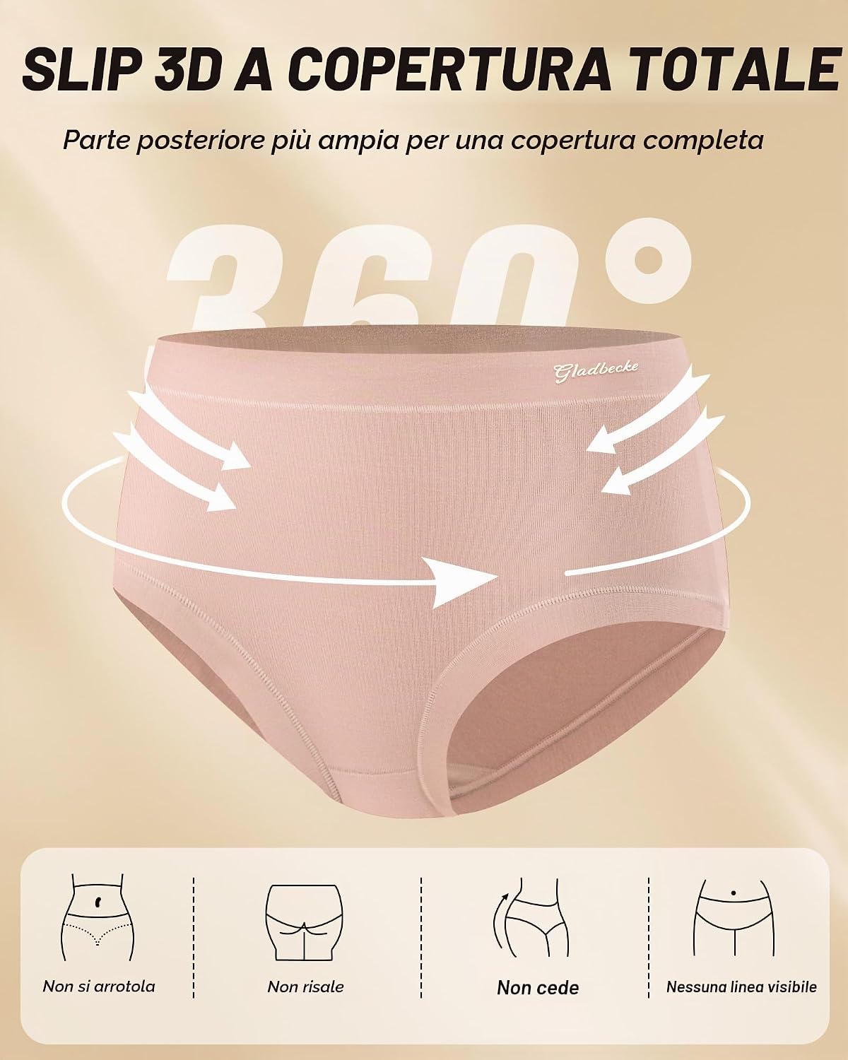 Detalle de Gladbecke Mutande in bambù da donna 5 pezzi: comfort, traspiranza e stile invisibile